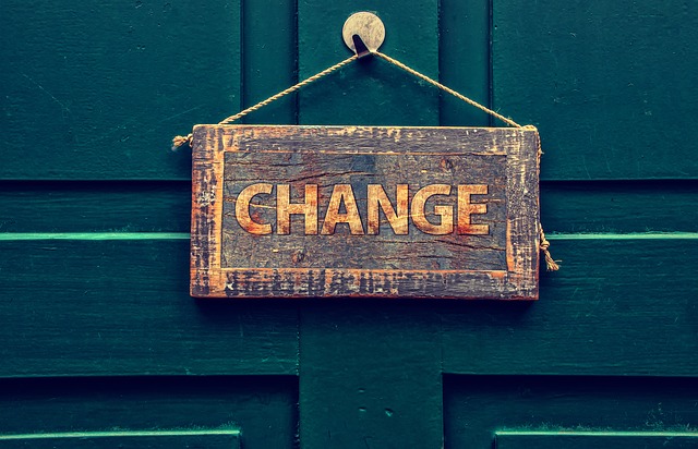 Door Sign saying 'Change'