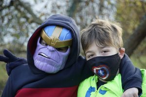 two little boys dressed as superheros