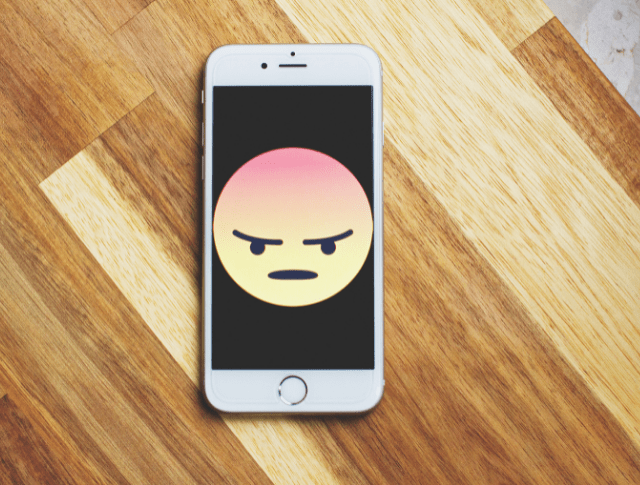 Angry Emoji on Phone Screen