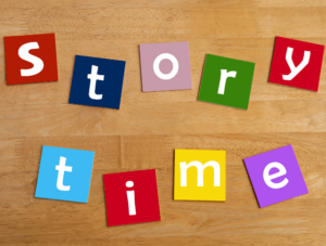 'Story Time' spelled out in colourful letters