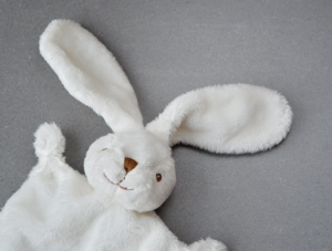 White rabbit security blanket