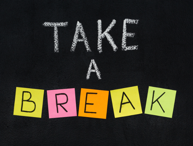 'Take a Break' written on a blackboard